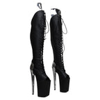 9-Inch Matte Platform Thigh-High Boots - Over the Knee Boots