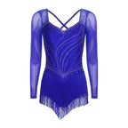 Starlight Rhinestone Tassel Latin Dance Bodysuit