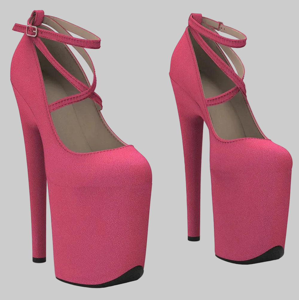 8-Inch Suede Platform Heels - Professional Pole Dance Shoes