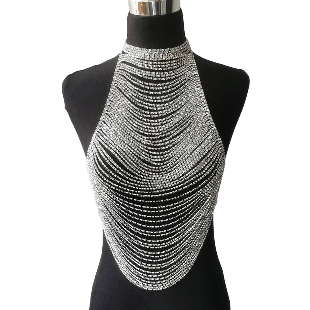 Rhinestone Body Chain | Layered Halter