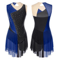 Skating Dress | Rhinestone Color-Block Mesh