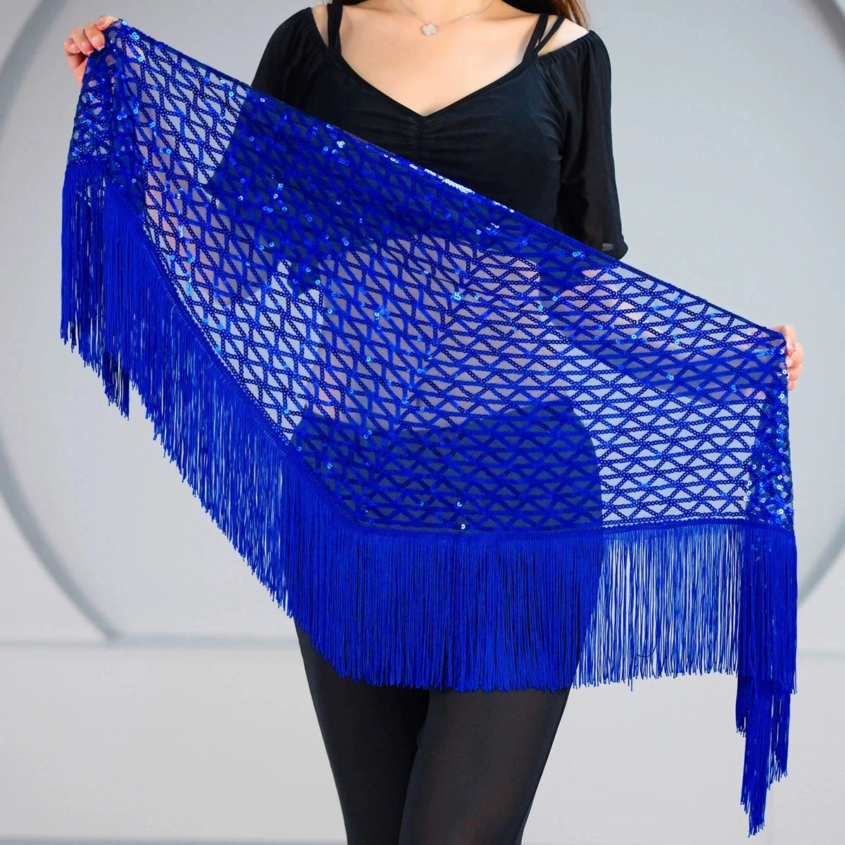 Sequin Triangle Hip Scarf | Fringe Belt | 8 Colors
