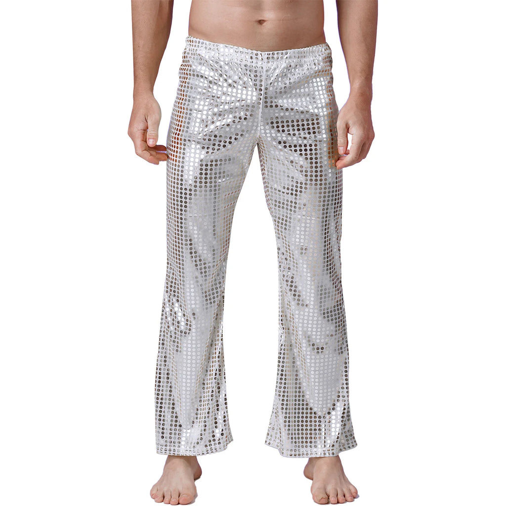 Men's Metallic Flare Pants | Jazz Dance | Shiny Finish
