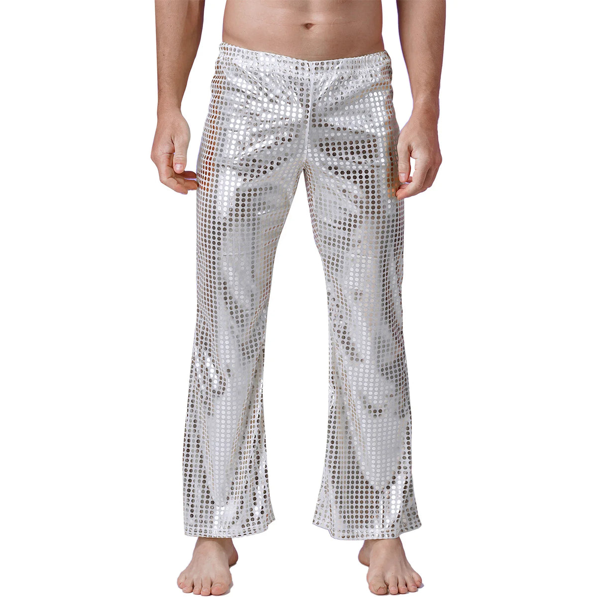 Men's Metallic Flare Pants | Jazz Dance | Shiny Finish