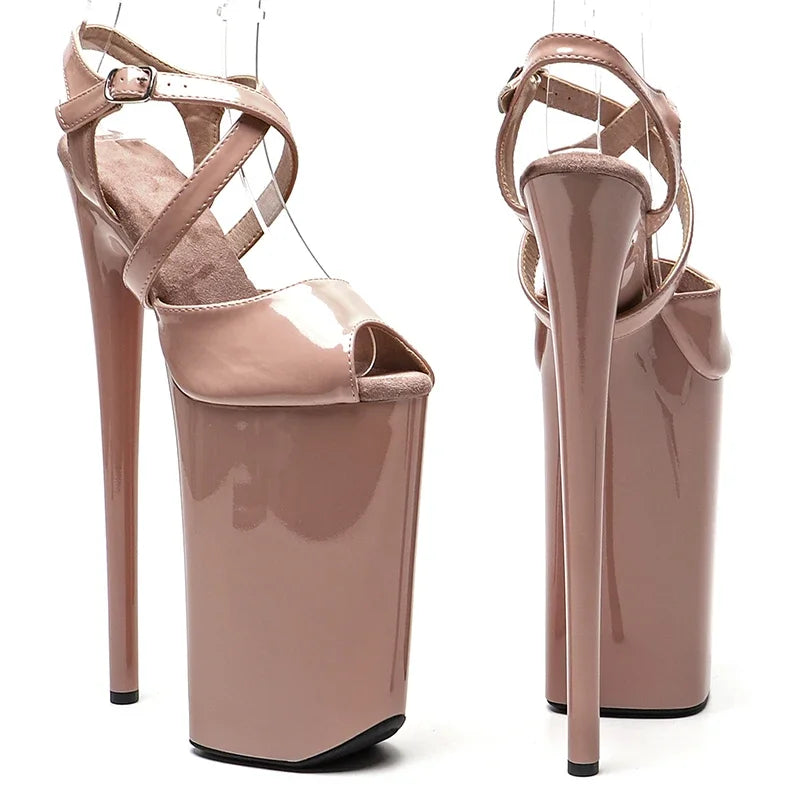10-Inch Patent Platform Heels | Open Toe