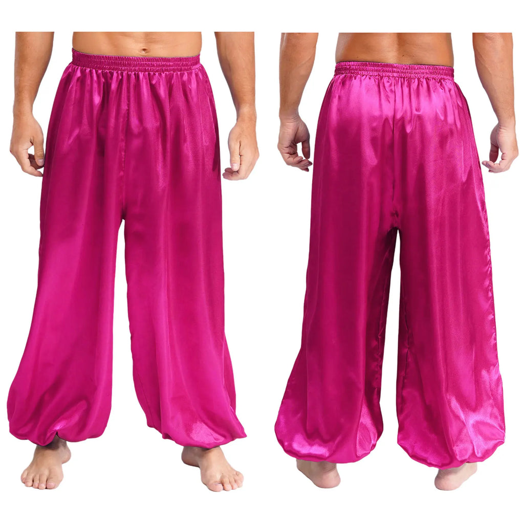 Men's Satin Dance Pants | Elastic Waist | Flowy Fit