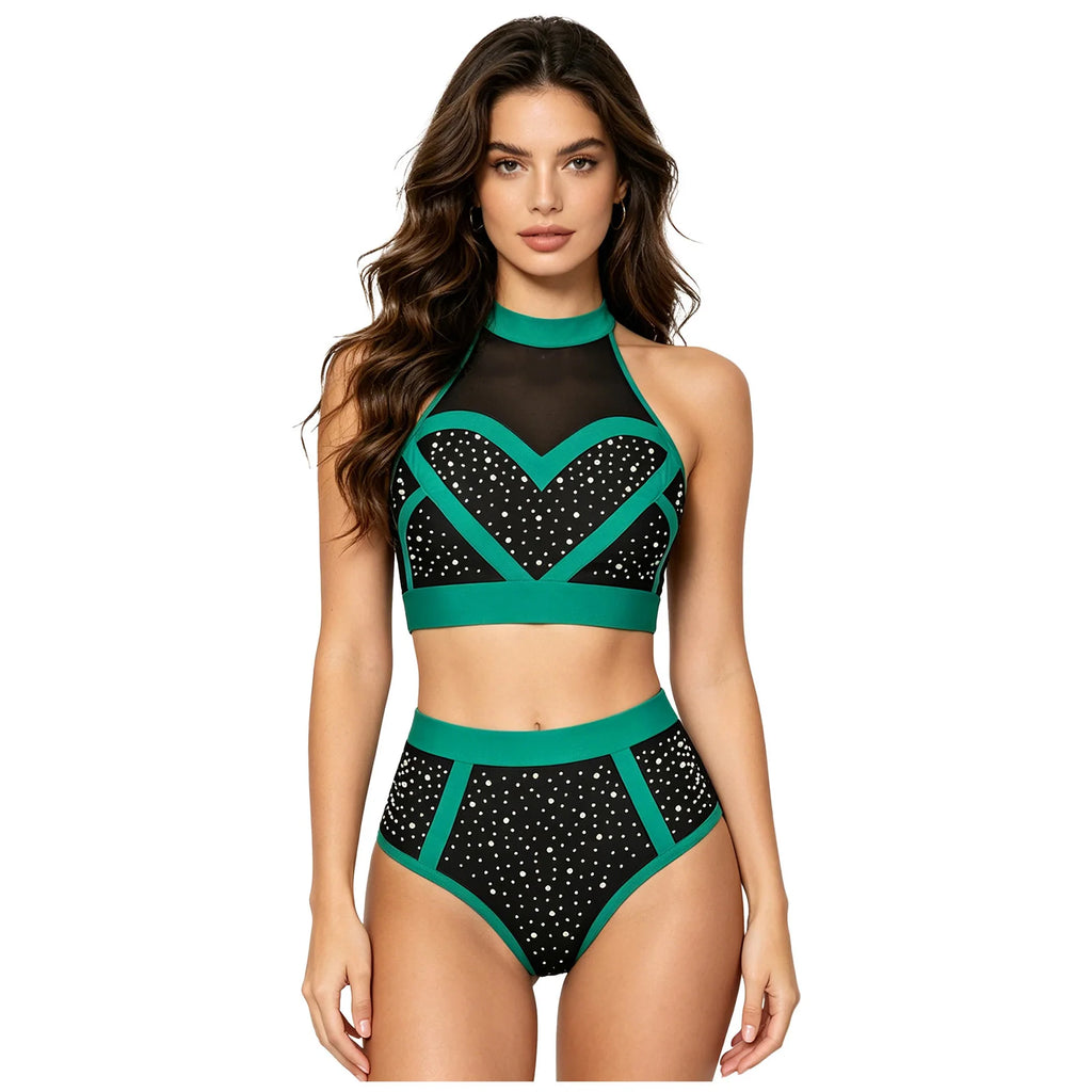 Pole Dance Set | Rhinestone Color Block