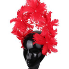 Feather Flower Headdress | Stage & Bridal Headpiece | 16 Colors