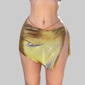 Sequin Mini Skirt - Festival A-Line Skirt with Metallic Detail