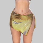 Sequin Mini Skirt - Festival A-Line Skirt with Metallic Detail