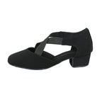 Flock Cross-Strap Dance Practice Heels | Teacher Shoe | 3.5cm