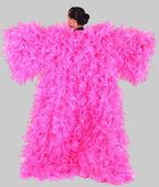 Layered Organza Performance Jacket - Dramatic Long Sleeve Cape Vest