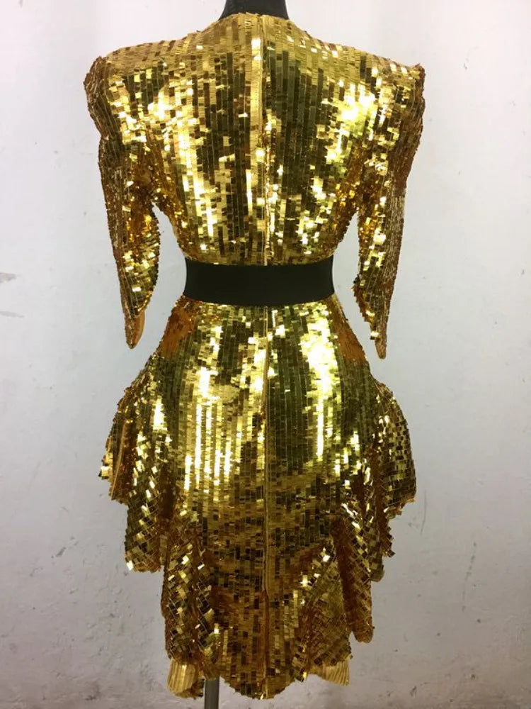 Sequin High-Low Tailcoat | Belt Included