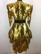 Sequin High-Low Tailcoat | Belt Included