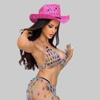 Crystal Acrylic Halter Bra Top - Transparent Backless Bikini Top