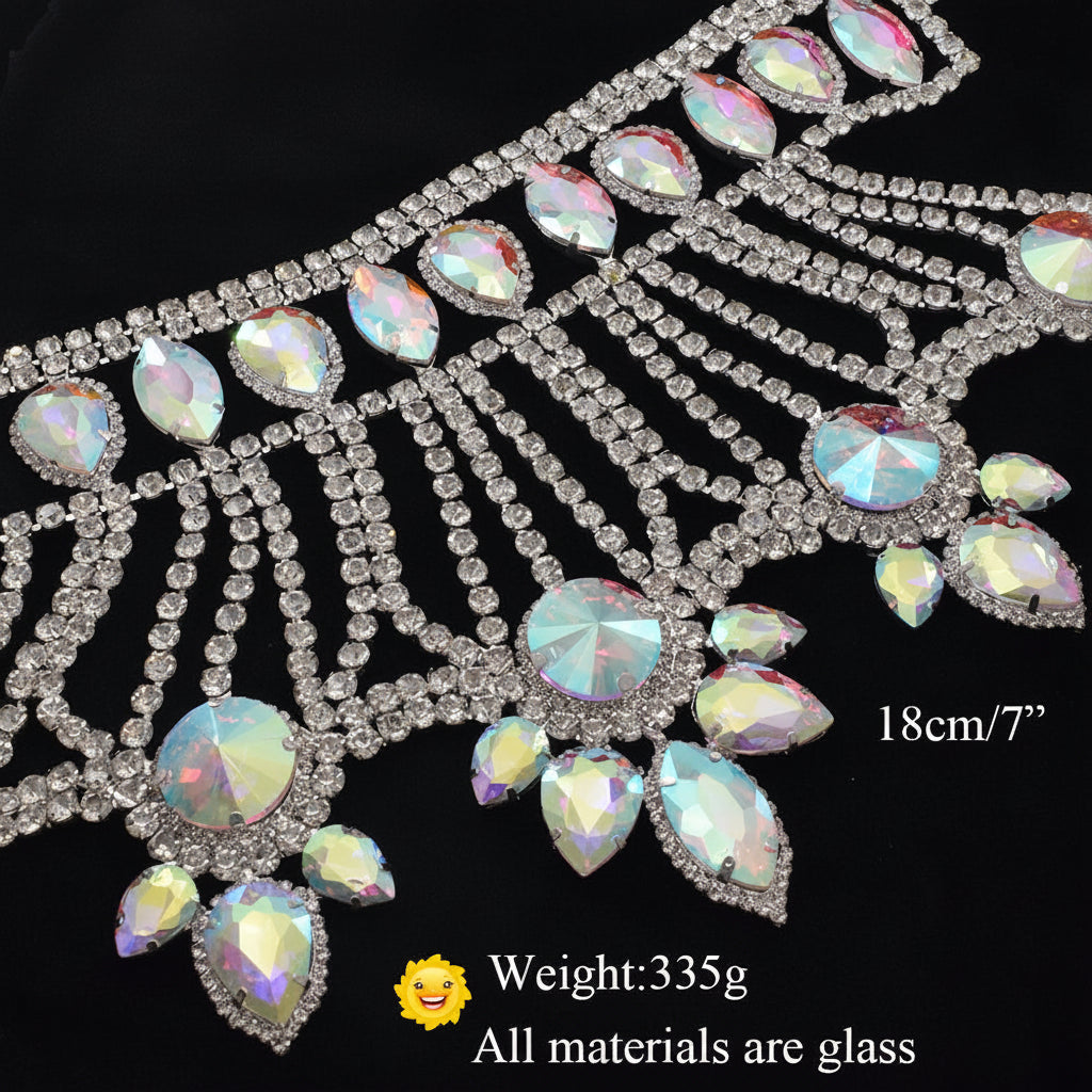 Rhinestone Choker Shoulder Necklace | Crystal Statement