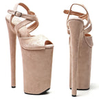 10-Inch Suede Platform Sandals - Lace-Up Heels