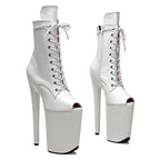 Matte Open-Toe Platform Boot – 9 Inch Stage & Pole Dance