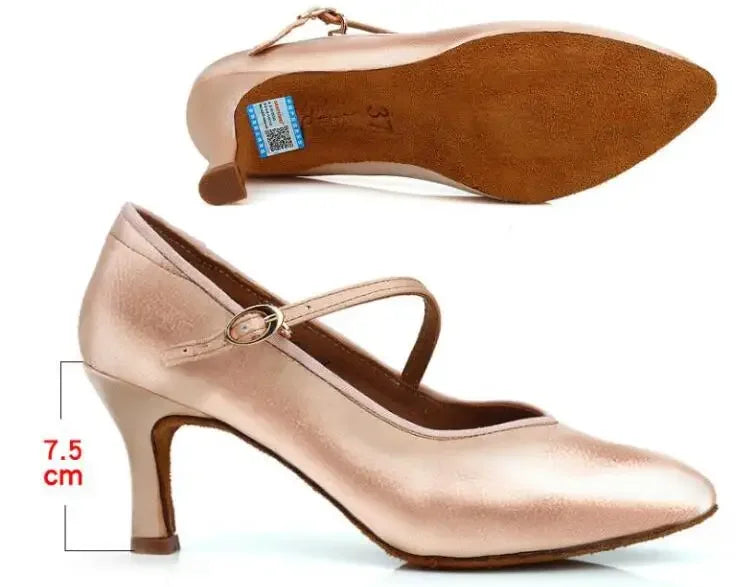 Satin Ballroom Dance Shoes | Closed Toe | 5.5cm & 7.5cm Heel