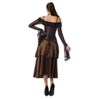 Steampunk Underbust Corset | Steel-Boned | Black & Brown