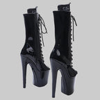 Patent 8-Inch Platform Pole Dance Ankle Boots