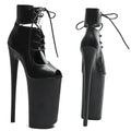 Platform Pole Dance Boots | 26cm Open Toe | Matte Black