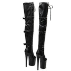 8-Inch Matte Thigh-High Boots - Lace-Up Dance Boots