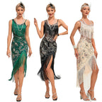 1920s Sequin Tassel Peacock Dress | Flapper | Charleston Dance