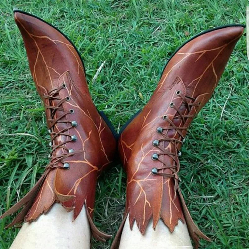 Fantasy Elf Leaf Boots | Fairy & Witch | Medieval Costume