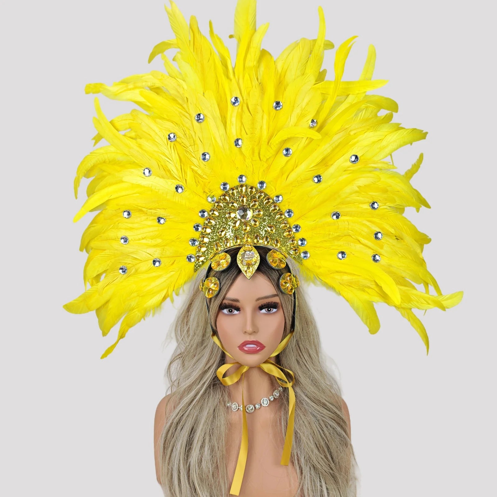Feather Headdress Performance Headpiece - Showgirl Carnival Costume Accessory