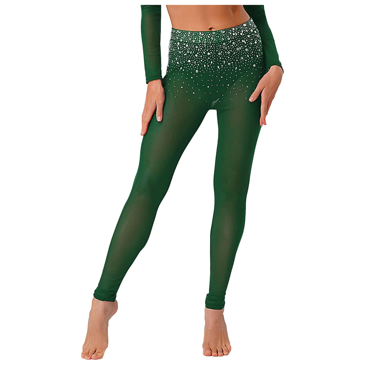 Prism Rhinestone Crop Top and Leggings Set