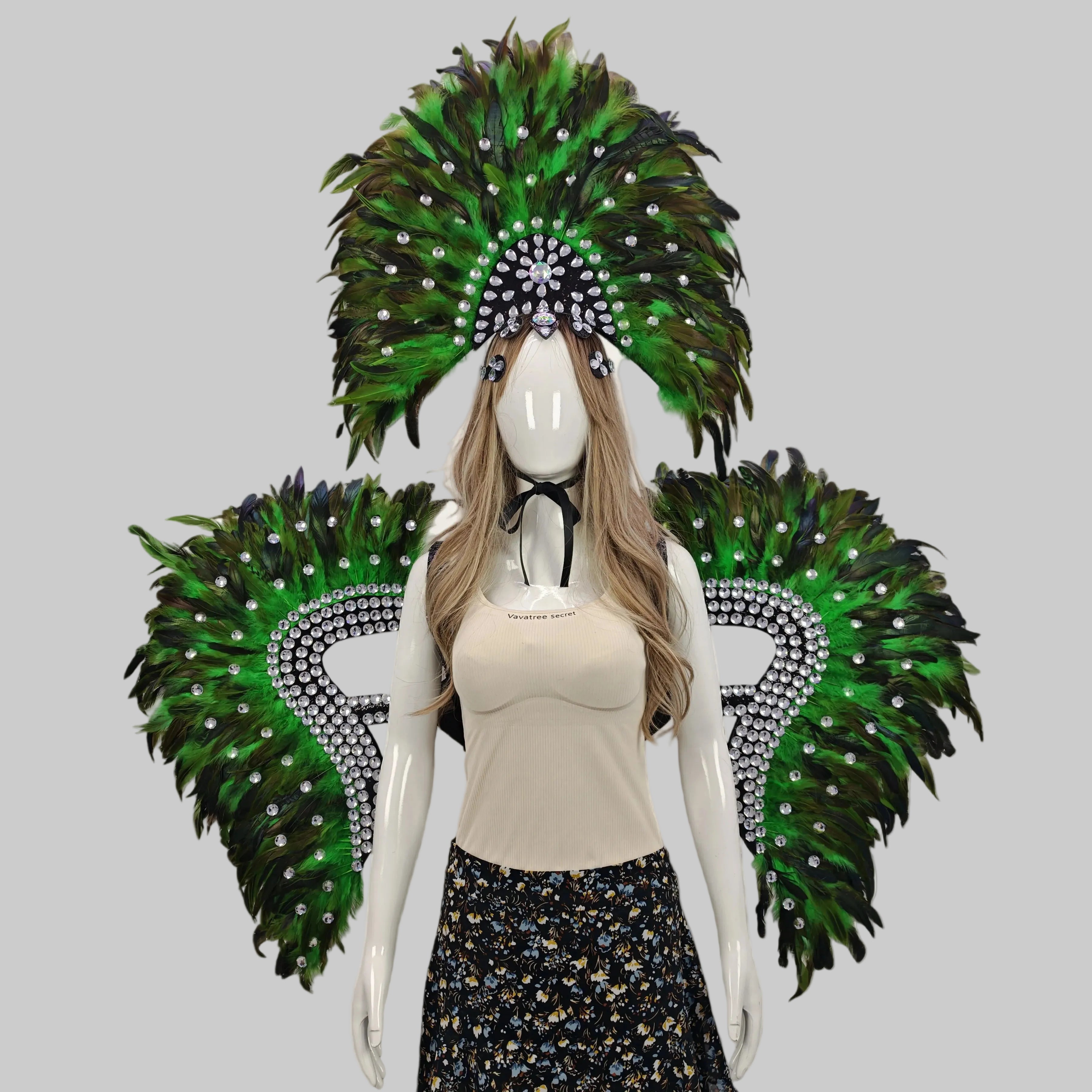 Feather Headdress & Wing Set - Festival & Performance Costume
