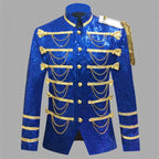 Sequin Military Jacket | Chain Detail