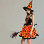 Witch Costume Set | Tulle Skirt, Hat & Broom | Halloween
