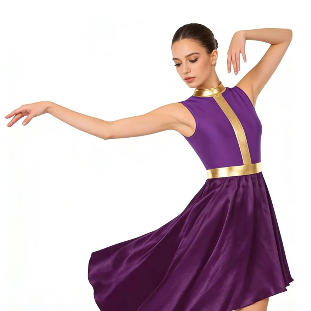 Halo Metallic Waist Lyrical Dance Dress