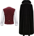 Men's Vampire Costume | Gothic Vest Shirt & Cape