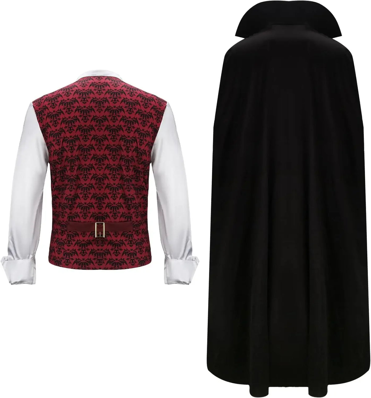 Men's Vampire Costume | Gothic Vest Shirt & Cape
