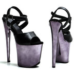 8-Inch Matte Platform Sandals - Slip-On Dance Heels