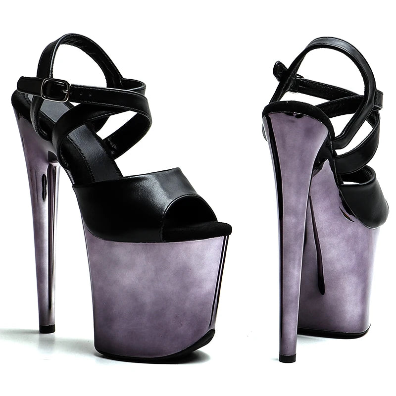 8-Inch Matte Platform Sandals - Slip-On Dance Heels