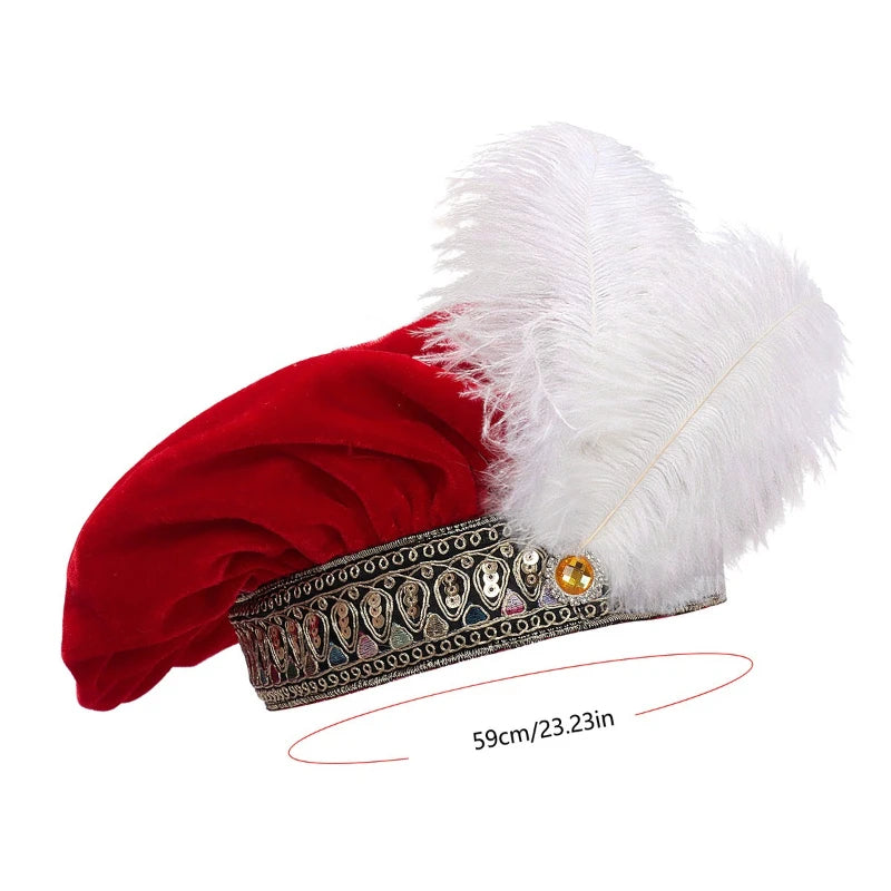 Tudor Costume Hat | Feather Trim