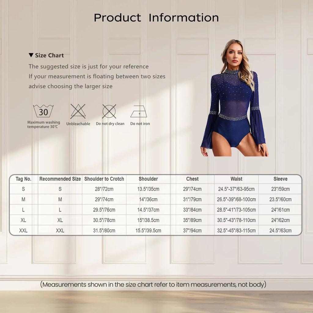 Celeste Rhinestone Flare-Sleeve Bodysuit