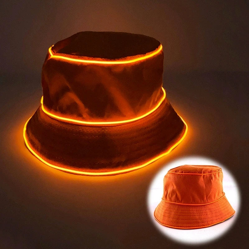 LED EL Wire Glow Bucket Hat | 7 Colors
