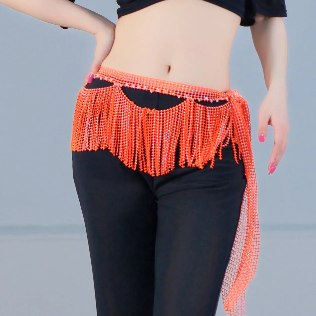 Beaded Fringe Hip Scarf | Belly Dance Belt
