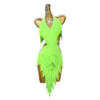 Latin Samba Cabaret Dance Dress – Rhinestone Tassel Floral Stage Costume