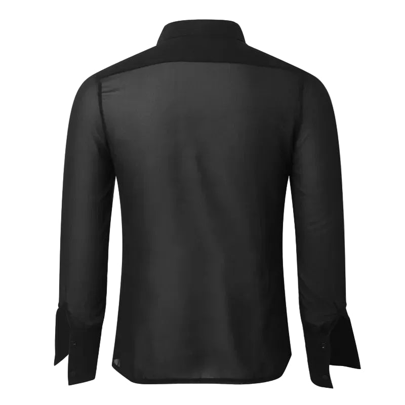 Men’s Latin Dance Shirt | Sheer Black