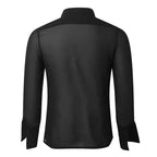 Men’s Latin Dance Shirt | Sheer Black