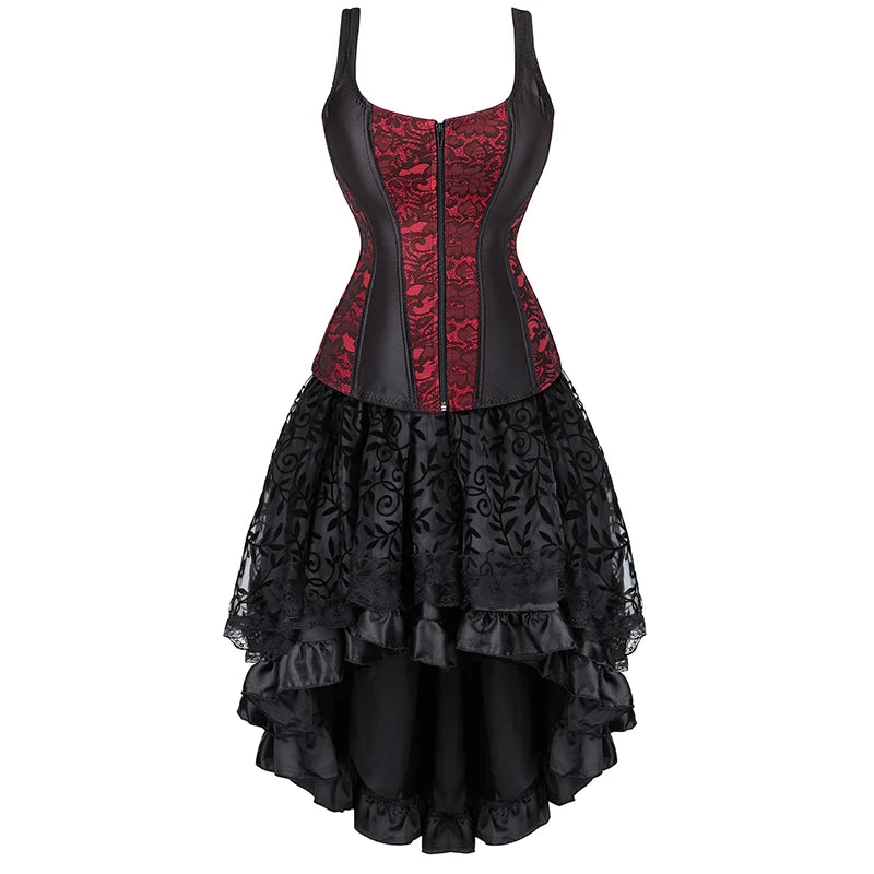 Burlesque Corset Dress | Lace Skirt | Overbust & Straps