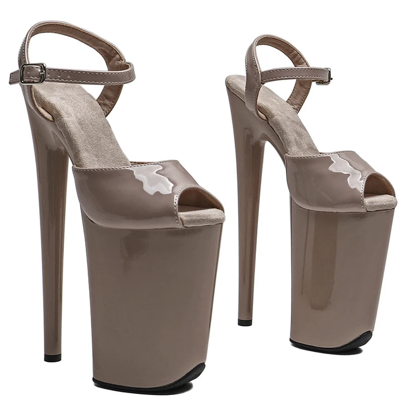 Patent Platform High Heel Sandals – 9-Inch Pole Dance Heels, Multi-Color