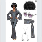 70s Disco Costume | Bell-Bottom Set & Afro Wig