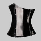Faux Leather Underbust Corset - Waist Cincher Bustier Top
